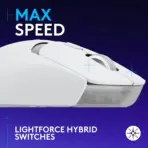 Logitech G309 LIGHTSPEED Wireless Gaming Mouse With LIGHTFORCE Hybrid Switches, HERO 25K Sensor, Dual Wireless, 6 Programmable Buttons, 68g Lightweight, 300+ Hr Battery | WHITE  - Image 2