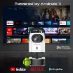 4K Ultra HD Wireless LCD Projector With Built-in Speaker And Monopod Stand – High-Resolution Display, Seamless Connectivity, Portable Design, And Immersive Audio
