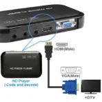 HDMI to VGA Adapter, Driverless 6 Foot (1.8 Meter) Converter Cable Supporting Up to 1920 x 1080 (60Hz) HDMI Male To VGA Male 15PIN Video Cable | Black - Image 3