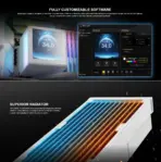 GAMDIAS CHIONE P5-240 WH AIO ARGB Liquid Cooler  – 3.4” IPS LCD, 240mm Radiator, ARGB PWM Fans, Rotatable Display, Upgraded Cooling System, Universal Compatibility, Hidden Cable Routing, Motherboard Sync | WHITE - Image 3