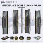 COSRAIR VENGEANCE® 48GB DDR5 CUDIMM RAM Kit ( 2x 24GB ) 7000MT/s , CL36 Low Latency, Aluminum Heatspreader, Intel XMP 3.0 Ready / Optimized for Intel® 800 Series  | Iridescent Chrome ~ CMKC96GX5M4X7000C36