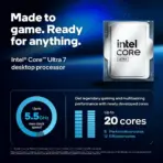 CPU Intel Core Ultra 7 265KF - Core Ultra 7 (Series 2) Arrow Lake 20-Core (8P+12E)up to 5.5 GHz , LGA 1851, 125W Desktop Processor - None Integrated Graphics - TRAY | 1 YEAR WARRANTY - Image 4