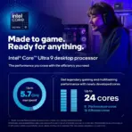 Intel Core Ultra 9 Desktop Processor 285K - 24 Cores (8 P-cores + 16 E-cores), Up to 5.7GHz, Arrow Lake Architecture, 125W TDP, 36MB L3 Cache, 40MB L2 Cache, Integrated Intel Graphics for High-Performance Computing and Gaming | TRAY | 1 YEAR WARRANTY - Image 2