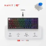 HAVIT KB892L 87-Key RGB Mechanical Gaming Keyboard – Blue Switches, USB Wired, TKL Layout, 50M Keystroke Lifespan, Compact & Ergonomic, 5V 200mA for Pro Performance