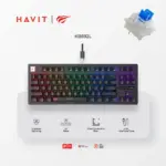 HAVIT KB892L 87-Key RGB Mechanical Gaming Keyboard – Blue Switches, USB Wired, TKL Layout, 50M Keystroke Lifespan, Compact & Ergonomic, 5V 200mA for Pro Performance