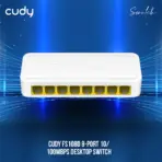 CUDY FS108D 8-Port Desktop Switch : Speeds up to 100Mbps (Half Duplex) or 200Mbps IEEE 802.3x (Full Duplex) ;  Non-Blocking Architecture ; Auto MDI/MDIX ; Connect Up to 8 Devices ; Plug and Play | WHITE  | NO WARRANTY
