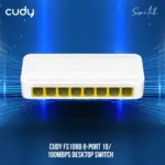 CUDY FS108D 8-Port Desktop Switch : Speeds up to 100Mbps (Half Duplex) or 200Mbps IEEE 802.3x (Full Duplex) ;  Non-Blocking Architecture ; Auto MDI/MDIX ; Connect Up to 8 Devices ; Plug and Play | WHITE  | NO WARRANTY