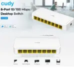 CUDY FS108D 8-Port Desktop Switch : Speeds up to 100Mbps (Half Duplex) or 200Mbps IEEE 802.3x (Full Duplex) ;  Non-Blocking Architecture ; Auto MDI/MDIX ; Connect Up to 8 Devices ; Plug and Play | WHITE  | NO WARRANTY - Image 2