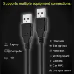 Cable Cord USB 2.0 - 1.2M Male to Male up to 480Mbps Transfer Speed for HDD Enclosure, Cooling Pads, Cooling Pad, Set Up Box, USB Hubs, Bluetooth Speakers, Black - Image 3
