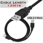 Cable Cord USB 2.0 - 1.2M Male to Male up to 480Mbps Transfer Speed for HDD Enclosure, Cooling Pads, Cooling Pad, Set Up Box, USB Hubs, Bluetooth Speakers, Black - Image 2