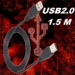 Cable Cord USB 2.0 - 1.2M Male to Male up to 480Mbps Transfer Speed for HDD Enclosure, Cooling Pads, Cooling Pad, Set Up Box, USB Hubs, Bluetooth Speakers, Black