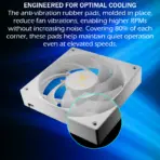 Gamdias Notus M1-1201 WH ARGB 120mm PWM Fan With 400-1600 RPM, 57.56 CFM Airflow, Hydraulic Bearing, Reverse Blade Swappable Option (intake ↔ exhaust), Low Noise 25dBA, And Motherboard ARGB Sync | WHITE  - Image 11