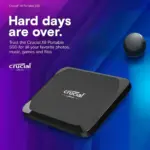 Crucial X9 2TB Portable SSD - Reads up to 1050MB/s - Lightweight and Small Storage for backups, Videos and Photos with Mylio Photo Management Offer - PC and Mac - USB 3.2 - External Solid State Drive