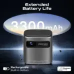 Promate CubeCast Ultra-Mini 1080P Wireless DLP Projector – Android 7.1, Touch Controls, Auto Keystone, Bluetooth 5.0, HDMI, Built-in Speaker, 3300mAh Battery, Tripod Included - Image 3