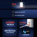 Cudy M3000 AX3000 2.5G Whole-Home Mesh Wi-Fi 6 System: Ultra-Fast, High-Capacity, Multi-Device Streaming Solution ;Dual-Core Processor Supporting 4K UHD Streaming ; Up to 3 Gbps Wi-Fi Speed ; Ideal for Multi-story Homes | 1 UNIT | NO WARRANTY - Image 3
