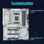 ASUS B850 MAX GAMING WIFI W - AMD AM5 ATX Motherboard, For Ryzen 9000/8000/7000, DDR5 8000+ MT/s, PCIe 5.0 x16, Triple M.2, WiFi 6E, 2.5Gb LAN, USB 10Gbps Type-C, DisplayPort, HDMI, BIOS FlashBack, Aura Sync - Image 4