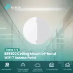 Festa F76 BE9300 Tri-Band WiFi 7 Ceiling AP – 9.3 Gbps Speeds, 2.5G PoE Port, Mesh & Seamless Roaming, 320 MHz, 4K-QAM, Multi-Link Operation, Festa Cloud Management