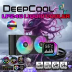 DeepCool LP240 ARGB Liquid CPU Cooler With 5 Pro Pump, Dot-Matrix Display, Dual FD12 ARGB Fans, Anti-Leak Tech, 3400 RPM, Intel/AMD Support | Black