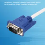 DELUXE VGA to VGA cable, 3m , High-purity Copper Conductors (Full HD, VGA to VGA monitor cable & VGA lead, connects computers to screens/projectors, 15-pin D-Sub) - Blue & White - Image 2