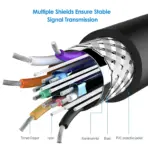 DELUXE VGA to VGA cable, 3m , High-purity Copper Conductors (Full HD, VGA to VGA monitor cable & VGA lead, connects computers to screens/projectors, 15-pin D-Sub) - Blue & White - Image 6