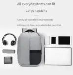 Laptop Backpack - Holds up to 15.6" Laptops & Tablets - Waterproof - Ergonomic Softback - Electronics Impact Protection - Oxford Material - Suitable for University , Collage , School - GREY - Image 5