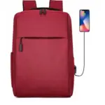 Business Slim Formal Laptop Backpack for up to 15.6 Inch - Durable Oxford Textile - USB Charging Port - Organized Compartments - Waterproof - Heavily Padded for Sensitive Electronics Impact Protection - RED