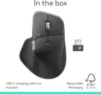 Logitech MX Master 4 Wireless Mouse With Haptic Feedback, MagSpeed Scrolling, 8K DPI Any Surface Tracking, Multi-Device Connectivity, USB-C Fast Charging, Bluetooth, for Windows, MacOS | Graphite ~ 1 Month Warranty - Image 11