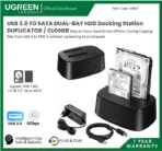 UGREEN USB 3.0 Dual Bay SATA Hard Drive Docking Station DUPLICATOR / CLONER - CM198  - Image 5