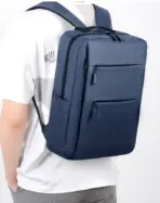 Laptop Backpack - for Tablets & Laptops up to 15.6" - Waterproof - Electronics Protection  - Scratchproof - Travel Friendly - Organized Compartments - USB Charge Port - Slim Casual Business Design - Heavy Duty - 42 x 12 x 30 cm - DENIM BLUE - Image 2