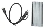 ENCLOSURE M4 RGB LED USB 3.1 Type-C M.2 SATA + NVMe SSD Case – Aluminum Gray, Dual Protocol 12Gb/s, RTL9210B Chipset, 3000MB/s Read Speed, High-Speed Portable SSD Box - Image 4