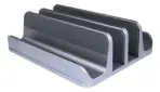 N17-2 4-Slot Vertical Laptop Stand – Space-Saving Aluminum Holder for Laptops & Tablets, Durable & Protective, Silver Finish - Image 3