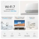 TP-Link Deco BE22 BE3600 Dual-Band Whole Home Mesh Wi-Fi 7 System With MLO, 2882 Mbps 5GHz + 688 Mbps 2.4GHz, Gigabit Ports, HomeShield Security | 1 PACK - Image 2