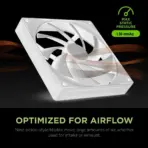 DeepCool FD14 WH 140mm 3x FROST WHITE Fans ; 25.2 dB(A) Noiseless ; High Performance 4-Pin PWM Fan Outfitted With 8-Pin Connection In Frame To Daisy Chain ; Corner Rubber Pads | Pack of 3 Fans  - Image 12