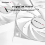 DeepCool FD14 WH 140mm 3x FROST WHITE Fans ; 25.2 dB(A) Noiseless ; High Performance 4-Pin PWM Fan Outfitted With 8-Pin Connection In Frame To Daisy Chain ; Corner Rubber Pads | Pack of 3 Fans  - Image 3