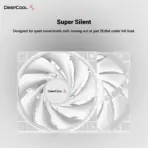 DeepCool FD14 WH 140mm 3x FROST WHITE Fans ; 25.2 dB(A) Noiseless ; High Performance 4-Pin PWM Fan Outfitted With 8-Pin Connection In Frame To Daisy Chain ; Corner Rubber Pads | Pack of 3 Fans  - Image 8