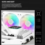 DeepCool LD360 WH ARGB AIO WHITE LIQUID COOLER : Large Display with ARGB Halos for CPU Status ,  3x ARGB PWM Fans , 5th Generation High-Performance Pump up to 3400 RPM , Pre-applied Thermal Paste | WHITE - Image 7