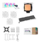 DeepCool LT360 WH ARGB AIO WHITE LIQUID COOLER : Infinity Mirror Frosty Cube with Copper Coldplate - 3400 RPM 5th Generation Water Pump - 3x 120mm ARGB PWM Fans - Intel and AMD Compatibility | WHITE  - Image 6