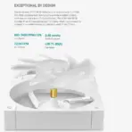DeepCool LT360 WH ARGB AIO WHITE LIQUID COOLER : Infinity Mirror Frosty Cube with Copper Coldplate - 3400 RPM 5th Generation Water Pump - 3x 120mm ARGB PWM Fans - Intel and AMD Compatibility | WHITE  - Image 3