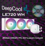 Deepcool LE720 WH 360mm ARGB CPU Liquid Cooler  All in One| Support : Intel LGA1700/1200/1151/1150/1155 & AMD AM5/AM4 - WHITE LE720-WHAMMN-G-1