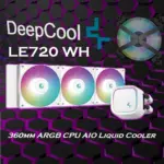 Deepcool LE720 WH 360mm ARGB CPU Liquid Cooler  All in One| Support : Intel LGA1700/1200/1151/1150/1155 & AMD AM5/AM4 - WHITE LE720-WHAMMN-G-1