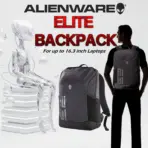 Dell Alienware Elite Backpack 28L For up to 16.3" Laptops , Slim Durable Design, Padded Laptop Sleeve, Expanding Headset Pocket, Side Stretch Pockets, Foam Straps | AWM17BPP Gray/Black 