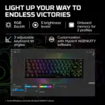 HyperX Alloy Origins 65 Gaming Keyboard – Aqua Tactile Switches, 65% Compact Aluminum Frame, RGB Backlit PBT Keycaps, Detachable USB-C, Anti-Ghosting & NGENUITY Control | BLACK ~ 56R64AA#ABA - Image 5