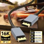 NCTS 80 Gbps DisplayPort 2.1 Cable 1.5 m, DP80 Cable with 16K 60 Hz, 8K 240 Hz, 4K 240 Hz Black with FreeSync, G-SYNC and HDR, DSC  for Gaming Monitor, PC, RTX 4080/4090, RX 7900 - Image 3