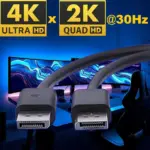 DisplayPort DP to DP DisplayPort Cable 3 meters , DP to DP Male to Male Cable Cord for PC , Laptop, TV & Gaming Monitor - 4K@30Hz Resolution Ready  - Black