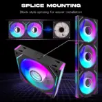 Jungle Leopard Interstellar V2 120MM ARGB PWM Forward Case Fan ,950–1850RPM, 68CFM, 2.4mmH2O, 4-Pin PWM, 5V 3-Pin ARGB, ≤32dBA Silent Cooling, One Single Fan | BLACK  - Image 4
