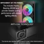 DeepCool LE240 V2 CPU Liquid Cooler 240mm Radiator With Frosted Pump 2x ARGB Fans Anti-Leak Tech PWM Control Intel LGA1851/1700/1200 AMD AM5/AM4 | BLACK  - Image 4