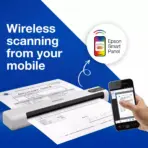 EPSON WorkForce DS-80W Wi-Fi Portable Scanner 8.5ppm 600 DPI | Compact 272‎ x 47 x 34 mm | Network & Wifi |  Wi-Fi Direct, USB 2.0 Micro-B Interface  | Color & Monochrome Scanning |  Mac OS  & Windows | WHITE  - Image 2