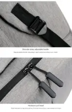 Slim Multifunctional Laptop Backpack - Waterproof - Recharge USB Port  - Shock Protection for Electronics - Inner Pocket Compartments Practical for Business Travel , University & School - Grey - Image 19