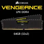 Corsair VENGEANCE LPX 288-Pin PC RAM DDR4 64GB (2x32GB) 3200MHz CL16 Intel XMP 2.0 Computer Memory - Black
