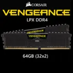 Corsair VENGEANCE LPX 288-Pin PC RAM DDR4 64GB (2x32GB) 3200MHz CL16 Intel XMP 2.0 Computer Memory - Black